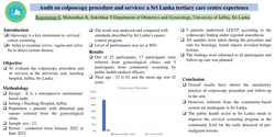 Thumbnail for Audit on colposcopy procedure and services: Sri Lanka tertiary care center experience