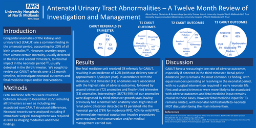 Preview of Antenatal Urinary Tract Abnormalities – A Twelve Month Review of Investigation and Management