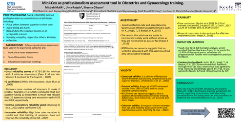 Preview of Mini-CEX as professionalism assessment tool in Obstetrics and Gynaecology training.