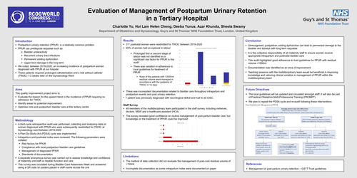 Preview of Evaluation of Management of Postpartum Urinary Retention in a Tertiary Hospital