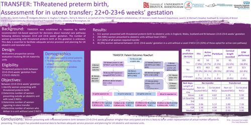 Preview of TRANSFER: ThReatened preterm birth, Assessment for in utero traNSFER; 22+0-23+6 weeks’ gestation