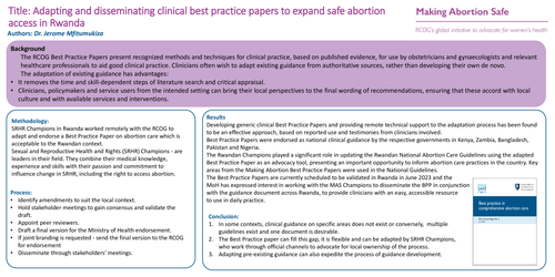 Preview of Adapting and disseminating clinical best practice papers to expand safe abortion access