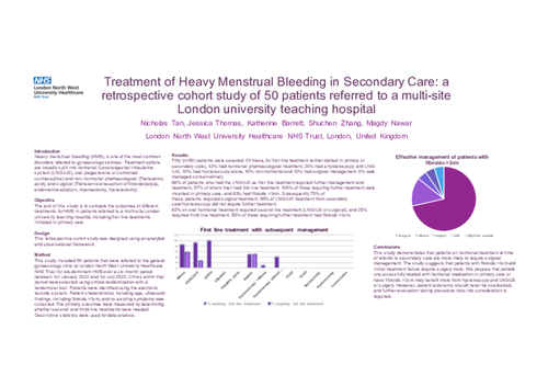 Preview of Treatment of Heavy menstrual bleeding in Secondary Care: a retrospective cohort study
