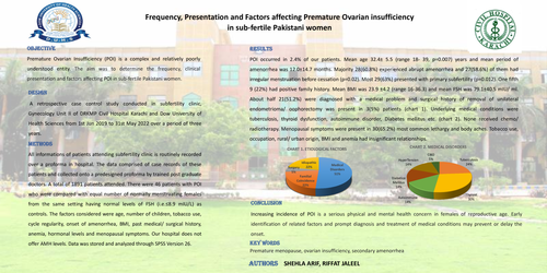 Preview of Frequency, presentation and factors affecting premature ovarian insufficiency in sub-fertile Pakistani women