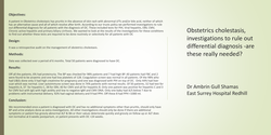 Thumbnail for Obstetrics Cholestasis, investigations to rule out differential diagnosis -are these really needed?