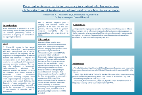 Preview of Recurrent acute pancreatitis in pregnancy in a patient who has undergone cholecystectomy
