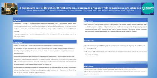 Preview of A complicated case of thrombotic thrombocytopenic purpura in pregnancy with superimposed pre-eclampsia