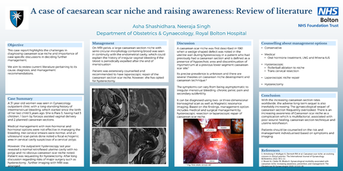 Preview of A case of caesarean scar niche and growing awareness: Review of literature