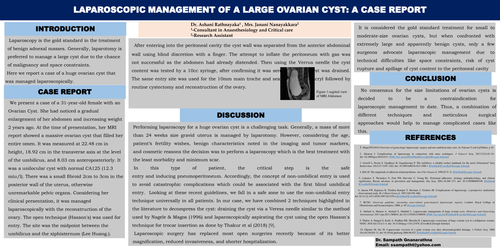 Preview of Laparoscopic Management of a Large Ovarian Cyst: A Case Report