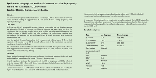 Preview of Syndrome of inappropriate antidiuretic hormone secretion in pregnancy