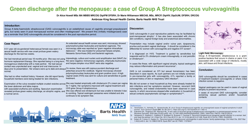 Preview of Green discharge after the menopause: a case of Group A Strep vulvovaginitis