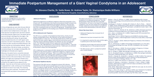 Preview of Immediate Postpatum Management of a Giant Vaginal Condyloma in an Adolescent