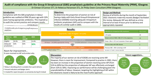 Preview of Audit of compliance with Group B Streptococcal prophylaxis guideline at PRM, Glasgow.