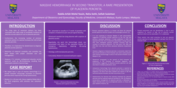 Thumbnail for Massive hemorrhage in second trimester; a rare presentation of placenta percreta.