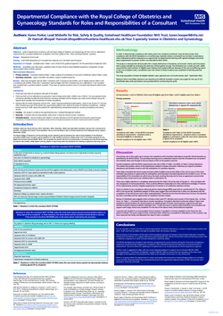 Thumbnail for Departmental compliance with the RCOG standards; Roles and Responsibilities of a Consultant