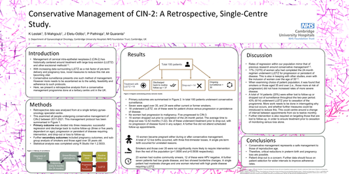 Preview of Conservative Management of CIN-2: A Retrospective, Single-Centre Study.