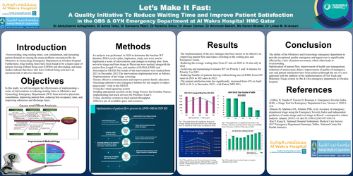 Preview of A Quality initiative to improve the patient satisfaction at Obstetrics & Gynecology Emergency