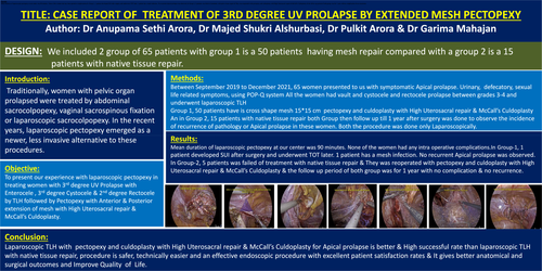 Preview of CaseReport of Treatment of 3rd degree UV prolapse by Extended Mesh Pectopexy