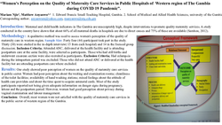 Thumbnail for "Women's Perception on the Quality of Maternity Services during COVID 19 Pandemic”