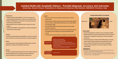 Preview of Isolated Multicystic Dysplastic Kidneys-Prenatal diagnosis, accuracy, and outcomes -10 year cohort study