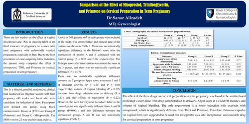Preview of Comparisonofthe effect ofmisoprostol, trinitroglycerin and Primrose on cervical preparation in term pregnancy