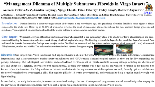 Preview of Management Dilemma of Multiple Submucous Fibroids in Virgo Intacta”