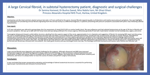 Preview of A large Cervical fibroid, in subtotal hysterectomy patient, diagnostic and surgical challenges