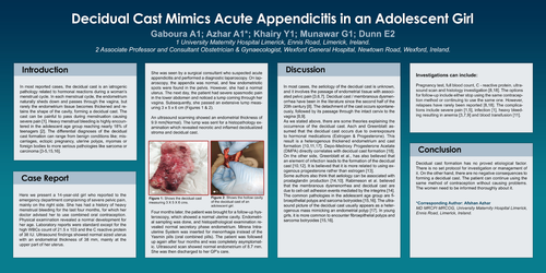 Preview of Decidual cast causing severe pelvic pain,mimicking Acute Appendicitis in adolescent girl