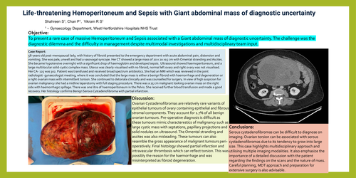 Preview of Life-threatening Hemoperitoneum and Sepsis with Giant abdominal mass of diagnostic uncertainty.