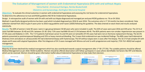 Preview of The Evaluation of Management of Endometrial Hyperplasia (EH) with and without Atypia.