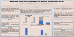 Thumbnail for IS EARLY ORAL FEEDING AFTER CAESAREAN SECTION BENEFICIAL IN LOW-RESOURCE SETTING?