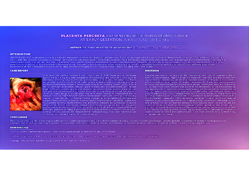 Preview of Placenta Percreta presenting with hypovolumic shock at early gestation: Rare case report