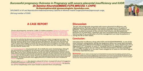 Preview of Successful pregnancy outcome in pregnancy with severe placental insufficiency and IUGR.