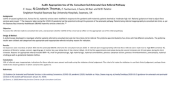 Thumbnail for Audit: Appropriate Use of the Consultant-led Antenatal Care Referral Pathway.