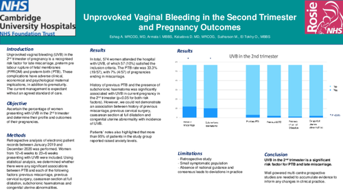 Preview of Unprovoked Vaginal Bleeding in the Second Trimester and Pregnancy Outcome