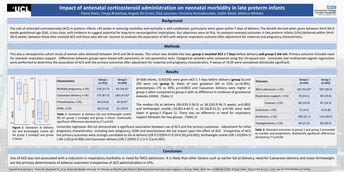 Preview of Impact of antenatal corticosteroid administration on neonatal morbidity in late preterm infants