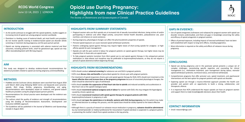 Preview of Opioid use During Pregnancy: Highlights from new Clinical Practice Guidelines