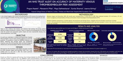 Preview of An NHS trust audit on accuracy of maternity venous thromboembolism risk assessment