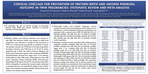 Preview of Cervical cerclage for prevention of preterm birth in twin pregnancies