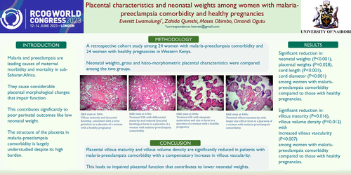 Preview of PLACENTAL CHARACTERISTICS AND NEONATAL-WEIGHTS AMONG WOMEN WITH MALARIA-PREECLAMPSIA COMORBIDITY AND HEALTHY PREGNANCIES