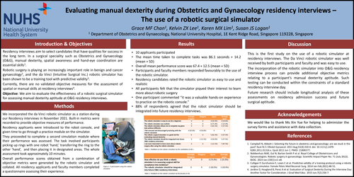 Preview of Evaluating manual dexterity with a robotic surgical simulator during Gynaecology residency interviews
