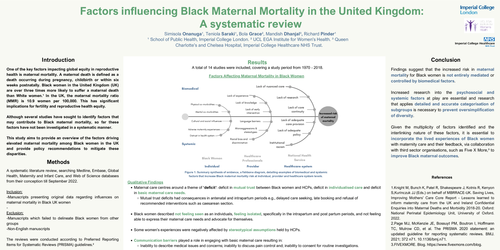 Preview of Factors influencing Black Maternal Mortality in the United Kingdom: A systematic review