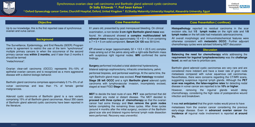 Preview of Synchronous ovarian clear cell carcinoma and Bartholin gland adenoid cystic carcinoma