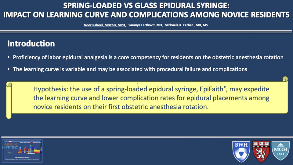 Thumbnail for Impact of a Spring-Loaded Epidural Syringe on the Learning Curve of Labor Epidural Placement in Anesthesia Residents: A Quasi-Randomized Controlled Trial