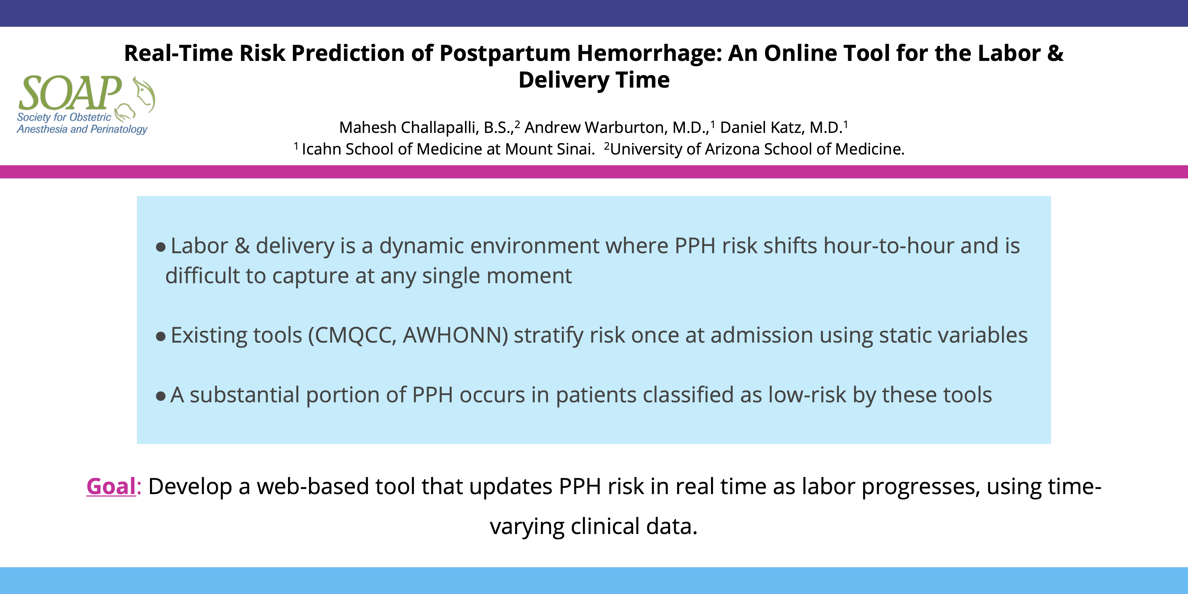 Thumbnail for Real-Time Risk Prediction of Postpartum Hemorrhage: An Online Tool for the Labor & Delivery Time Course