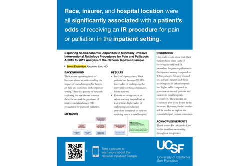 Preview of Exploring Socioeconomic Disparities in Minimally-Invasive Interventional Radiology Procedures for Pain and Palliation: A 2015 to 2019 Analysis of the National Inpatient Sample