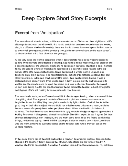 Preview of Anticipation: A Series of Speculative Fiction Short Stories Exploring Meaning in Medicine