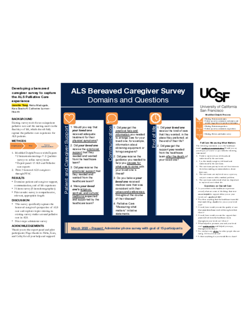 Preview of Developing a bereaved caregiver survey to capture the ALS Palliative Care Experience