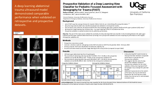 Preview of Prospective Evaluation of a Deep Learning View Classifier for Pediatric Focused Assessment with Sonography for Trauma (FAST)
