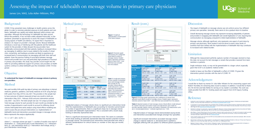Preview of Assessing the impact of telehealth on afterhours electronic health records use and message volume in primary care providers at UCSF